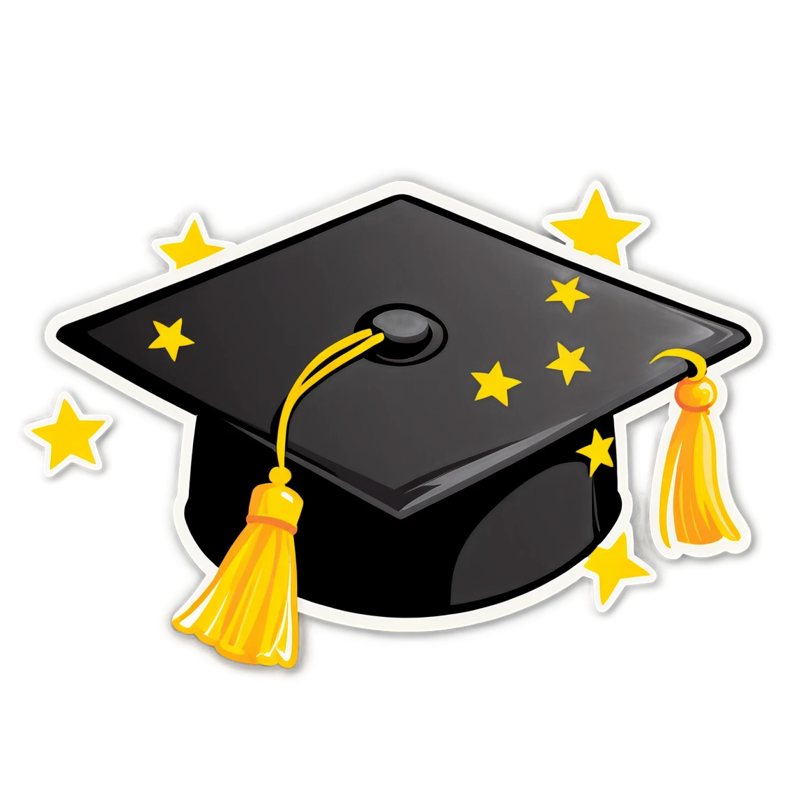 Graduation cap with stars, graduation cap sticker