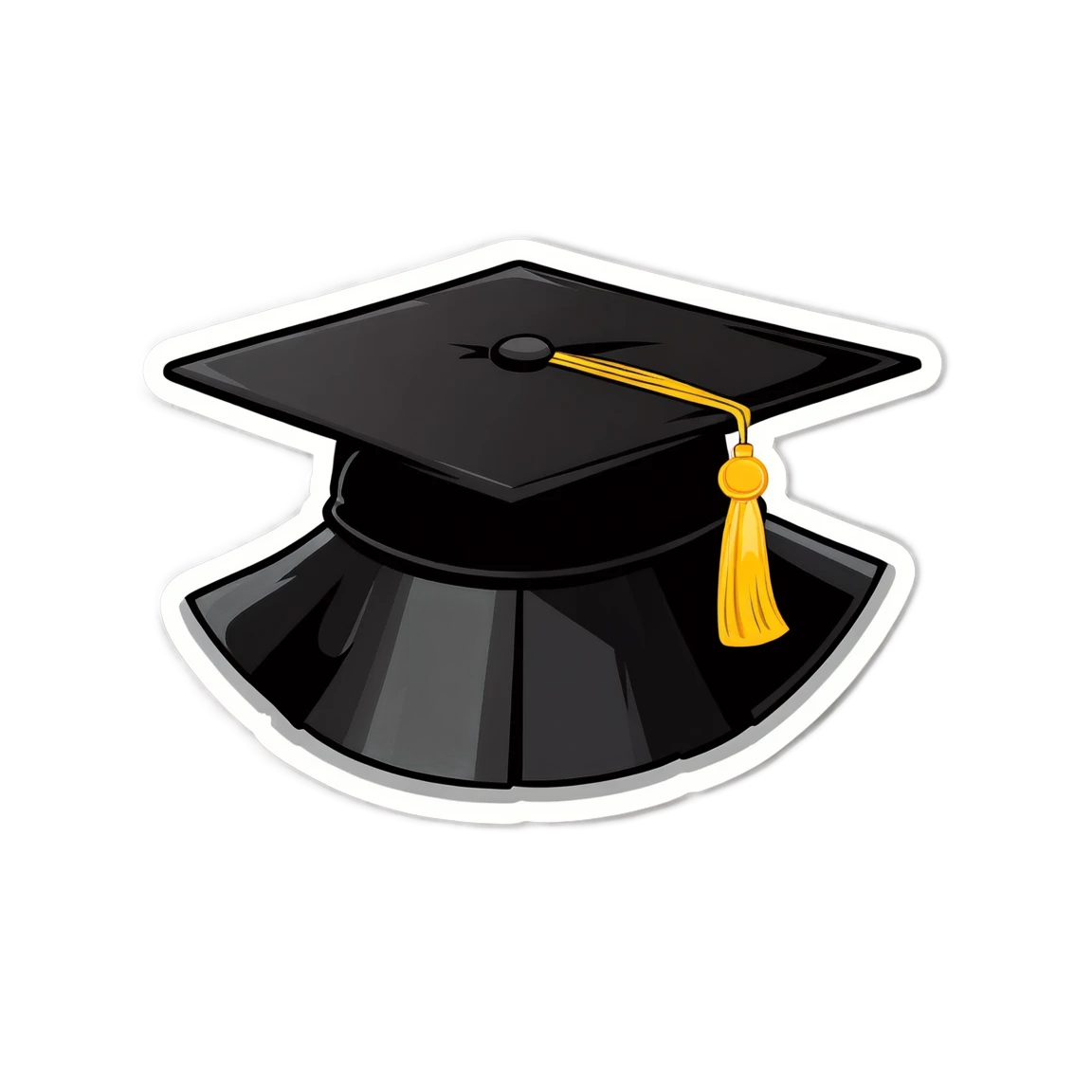 Graduation cap with graduation robes, graduation cap sticker