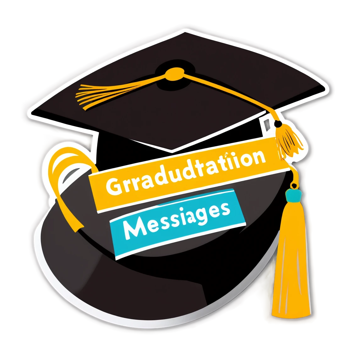 Graduation cap with messages, graduation cap sticker