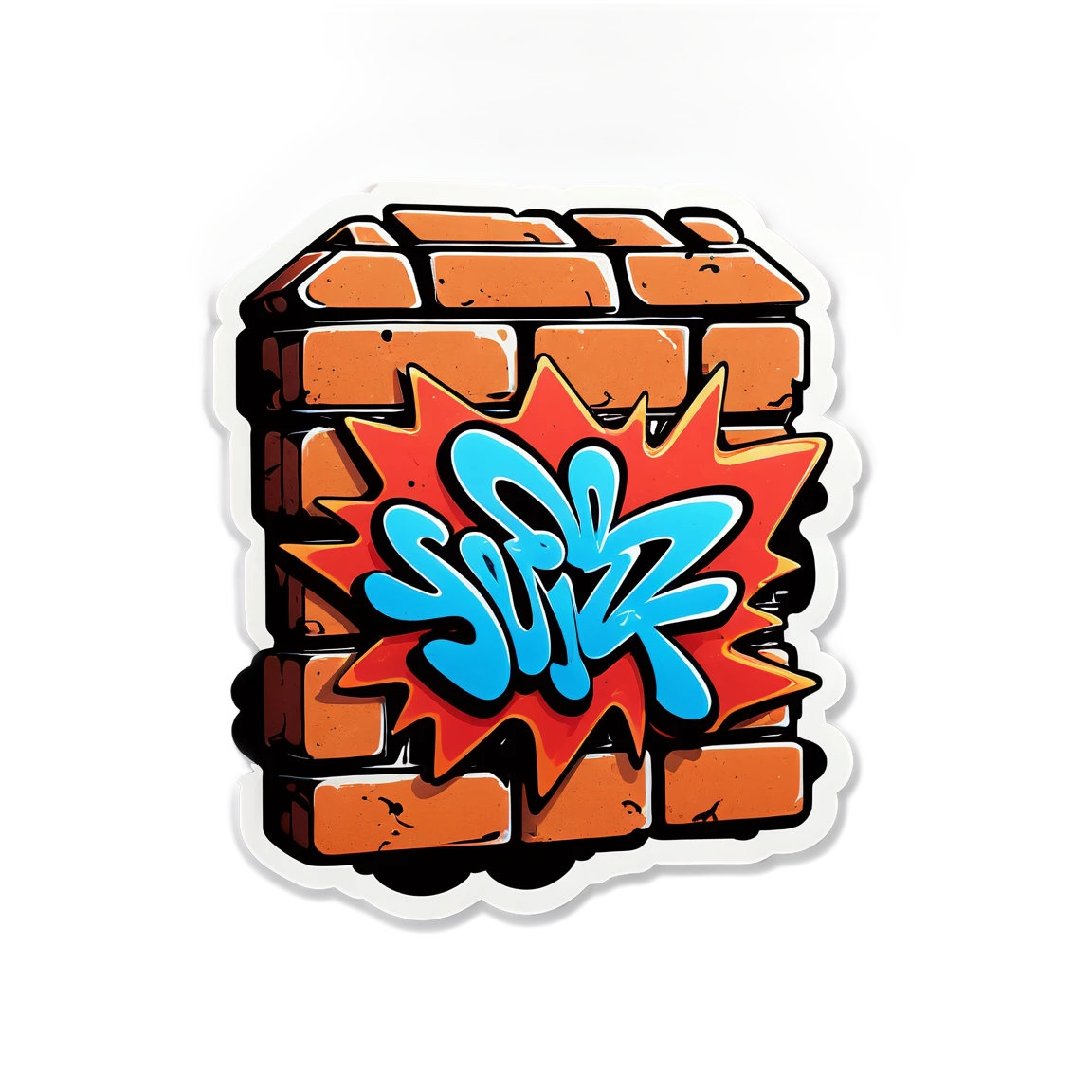 Wall graffiti art, graffiti sticker