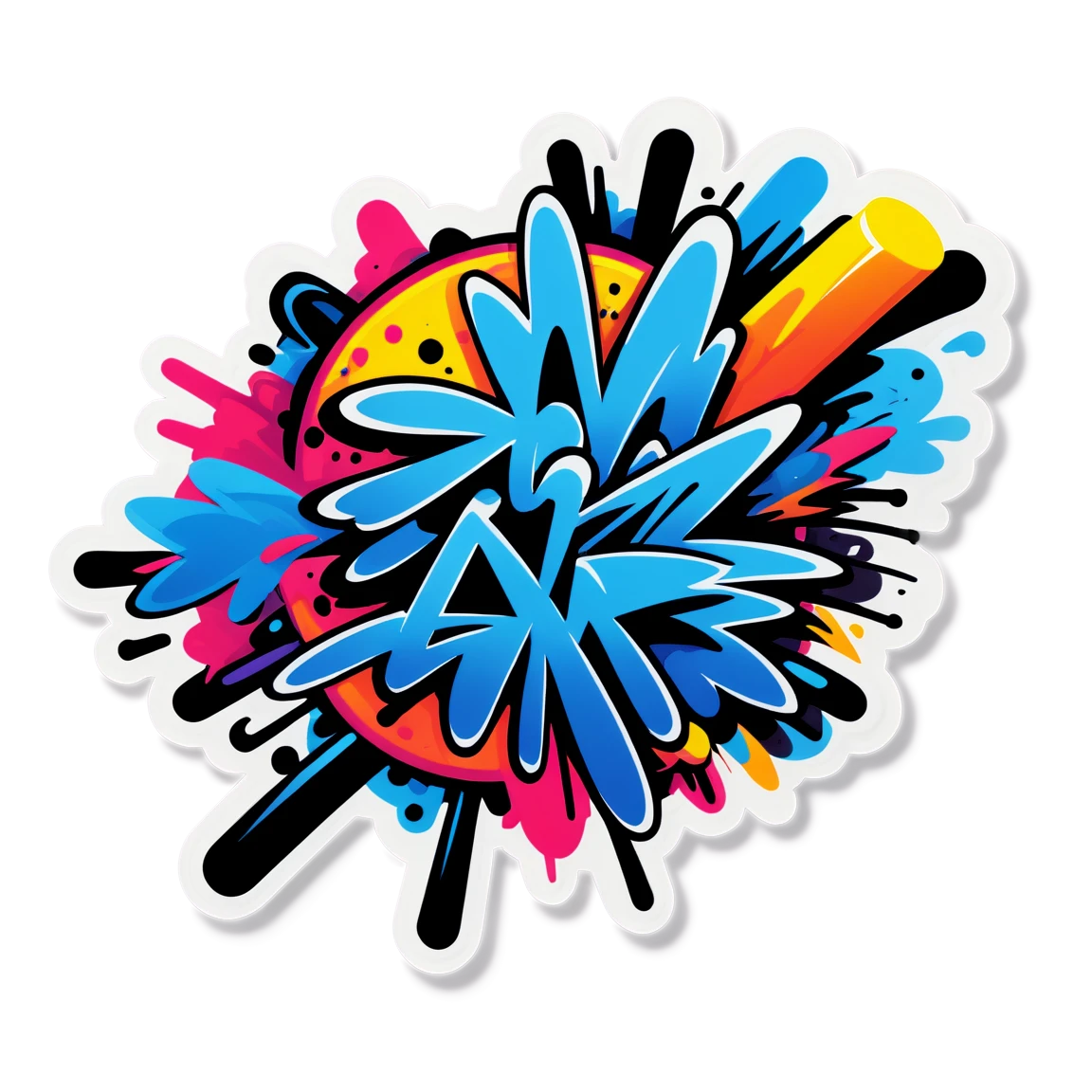 Abstract graffiti art, street graffiti sticker, graffiti sticker