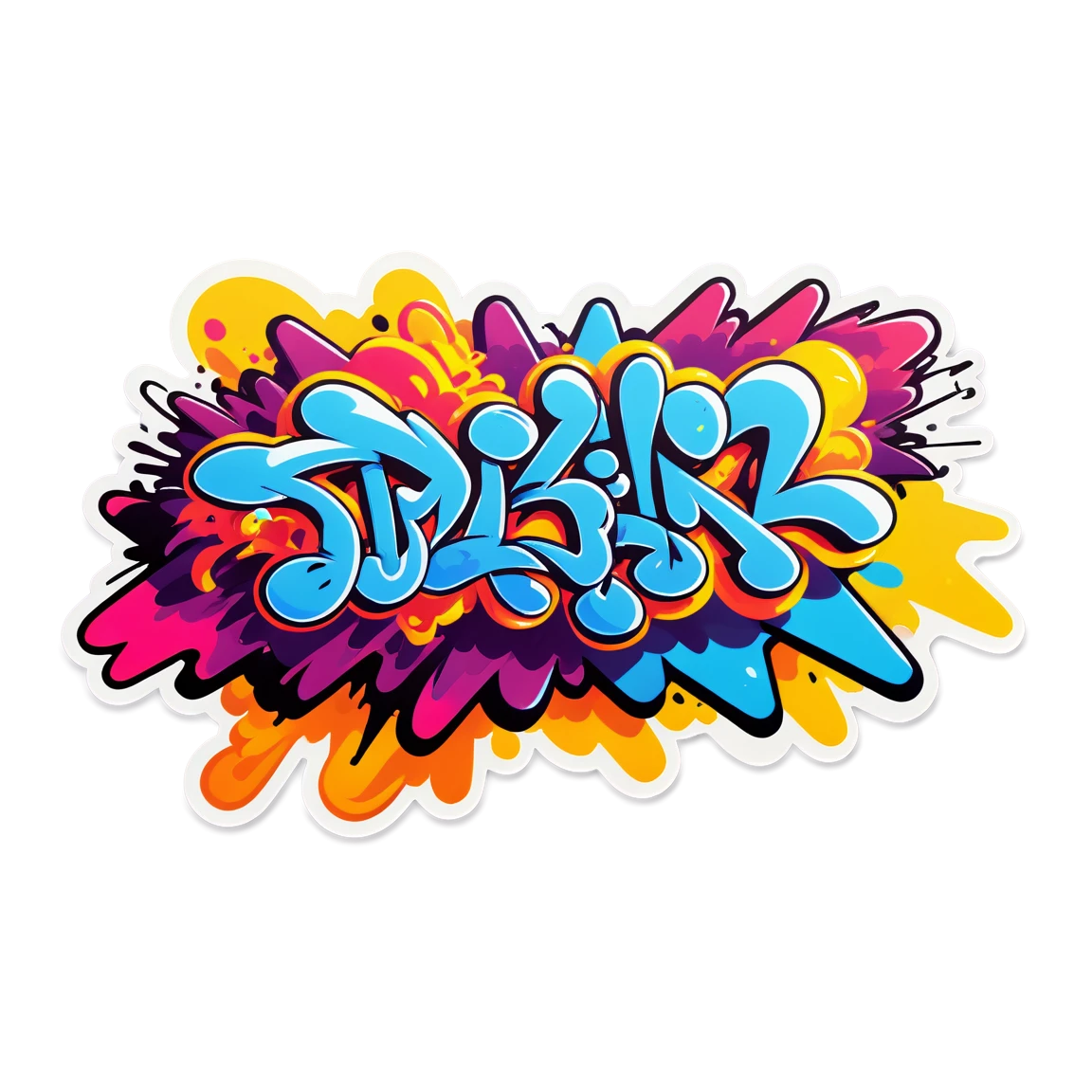 Abstract graffiti art, street graffiti sticker, graffiti sticker