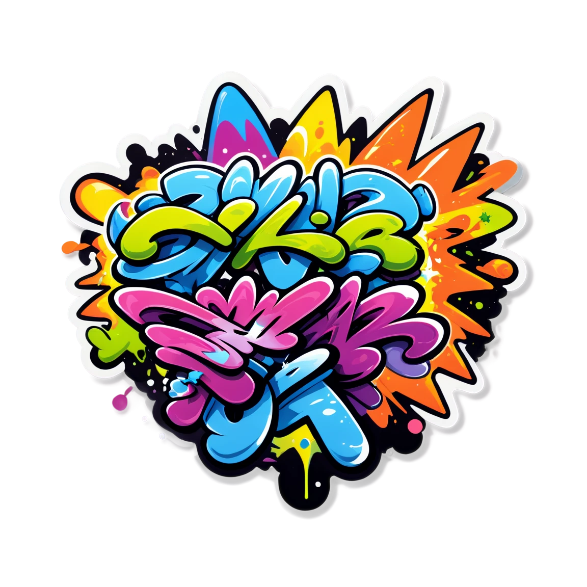 Abstract graffiti art, graffiti sticker