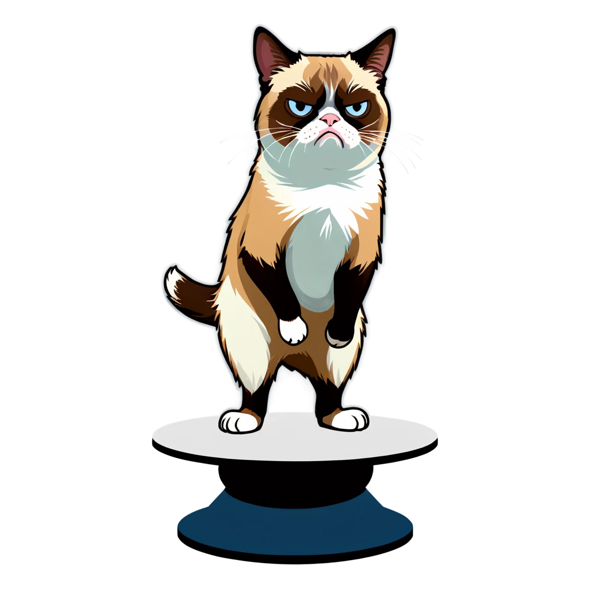 Cat jumping, persian cat sticker, angry cat sticker, grumpy cat sticker