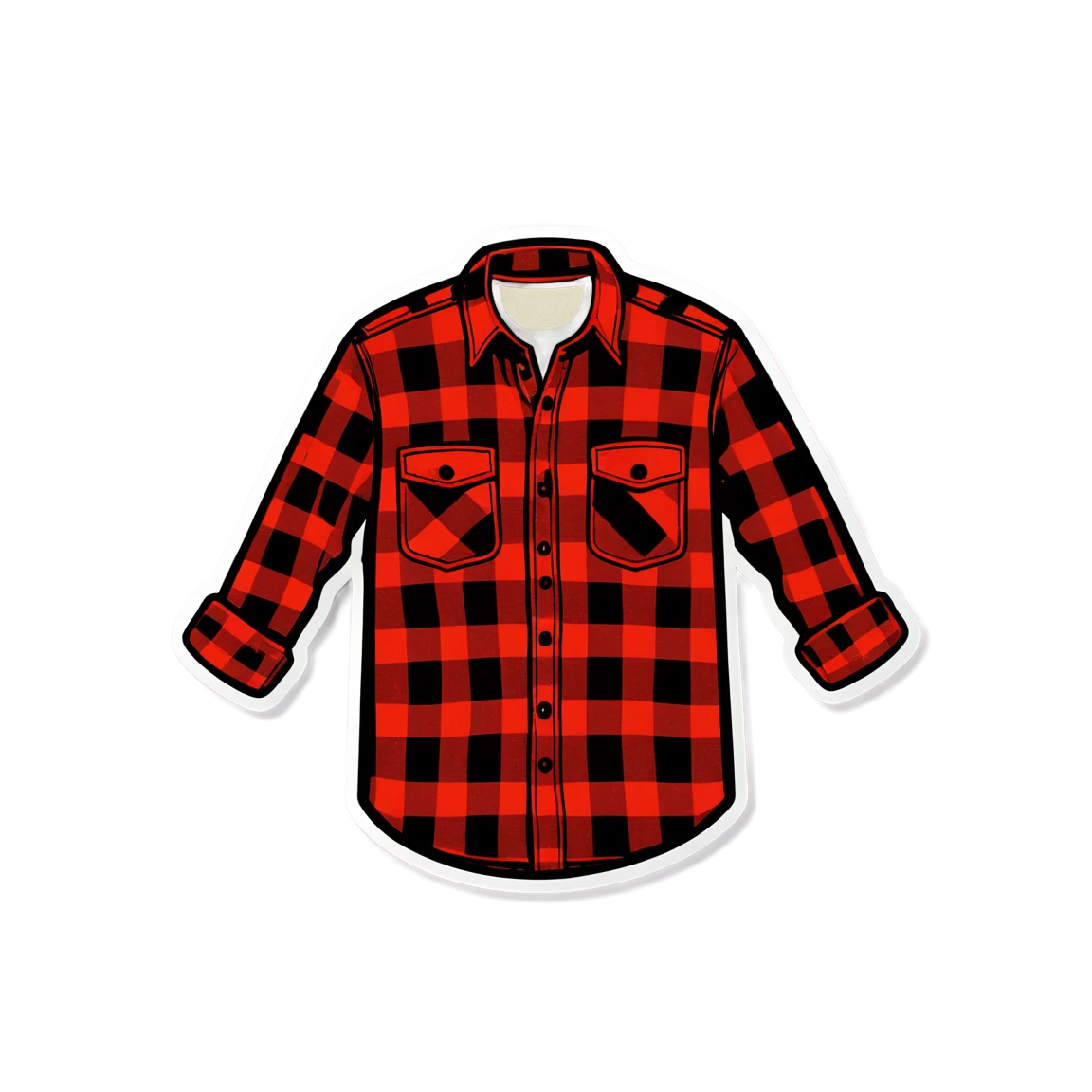 Grunge sticker with flannel shirt