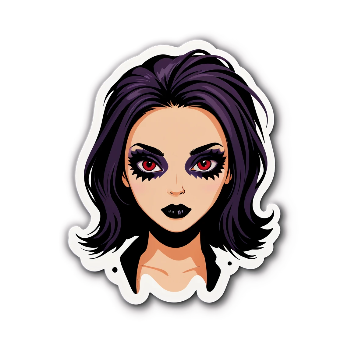 Grunge sticker with dark makeup