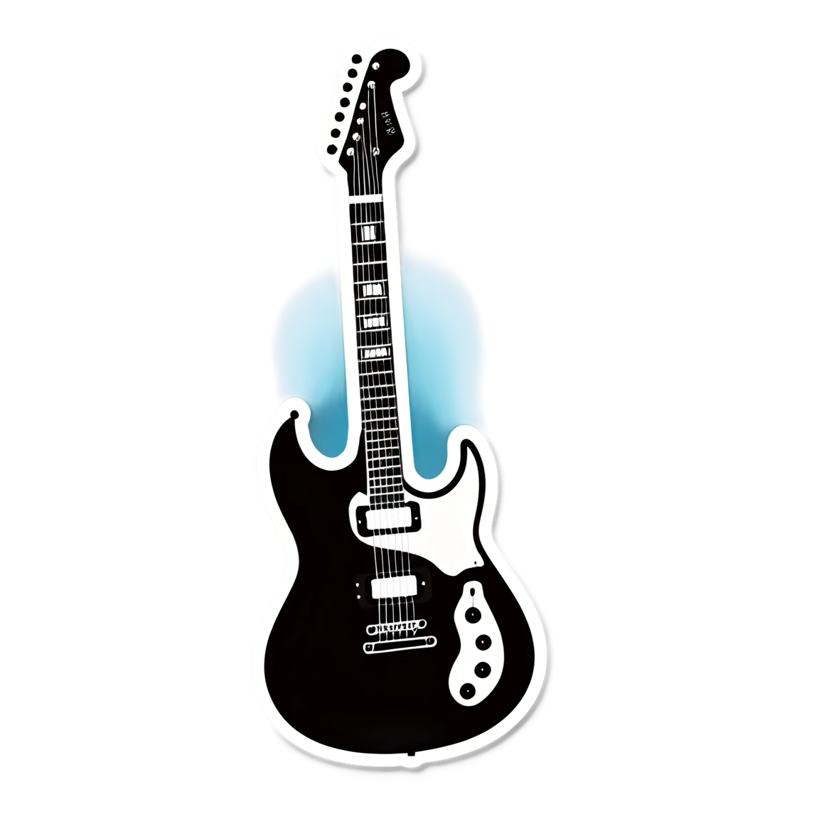 Black and white guitar sticker