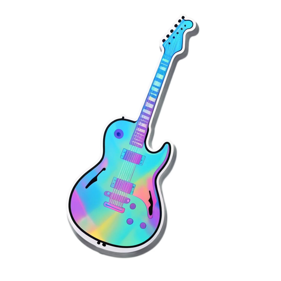 Holographic guitar sticker