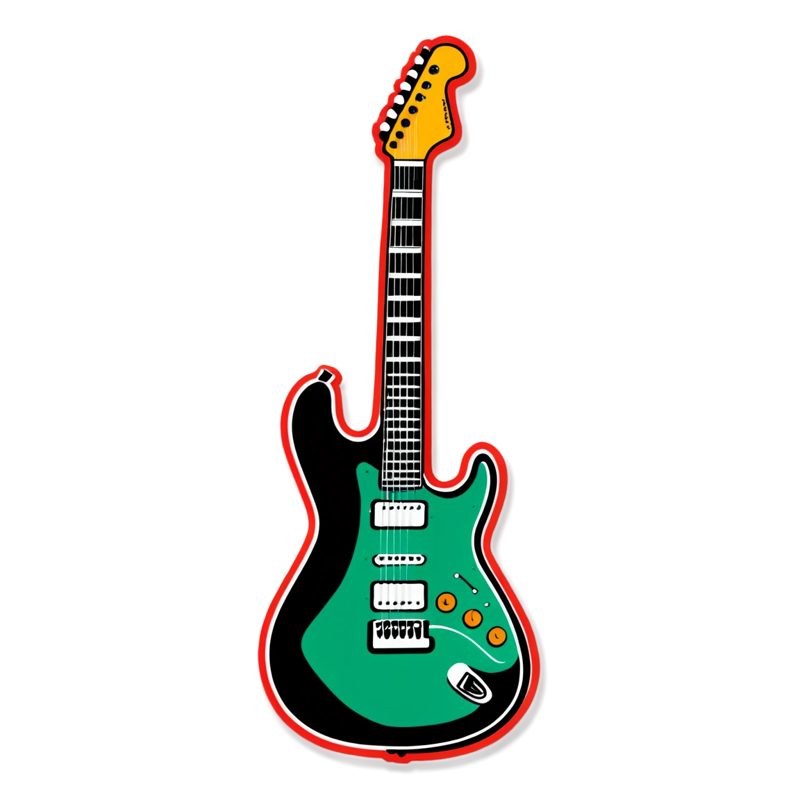 Electric guitar sticker