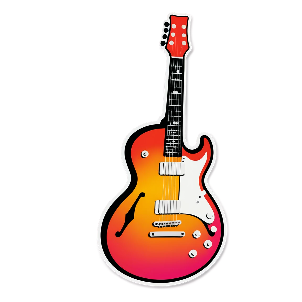 Colorful guitar sticker