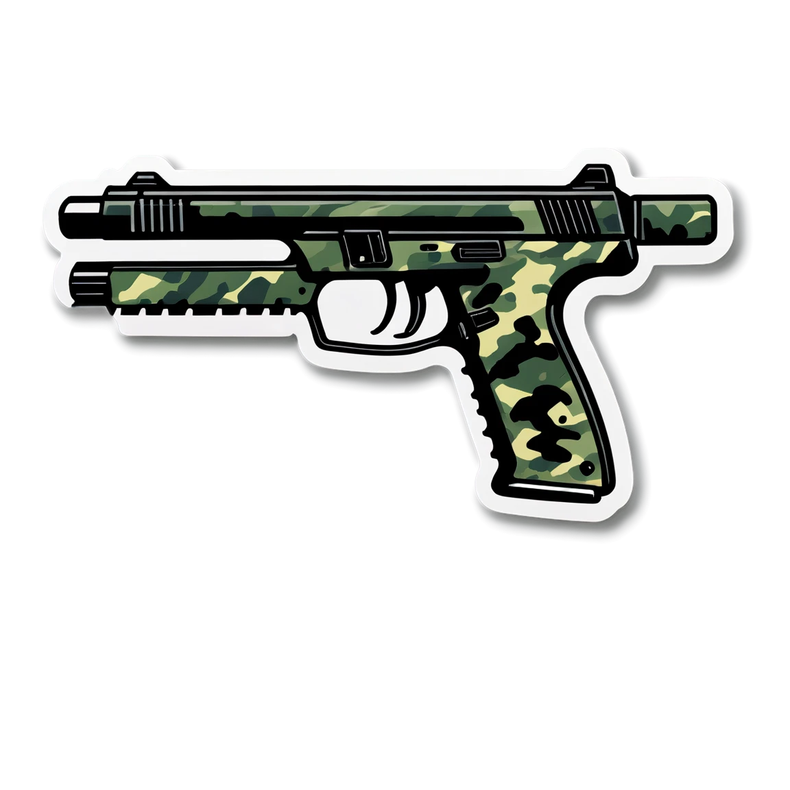 Gun sticker with a camouflage pattern