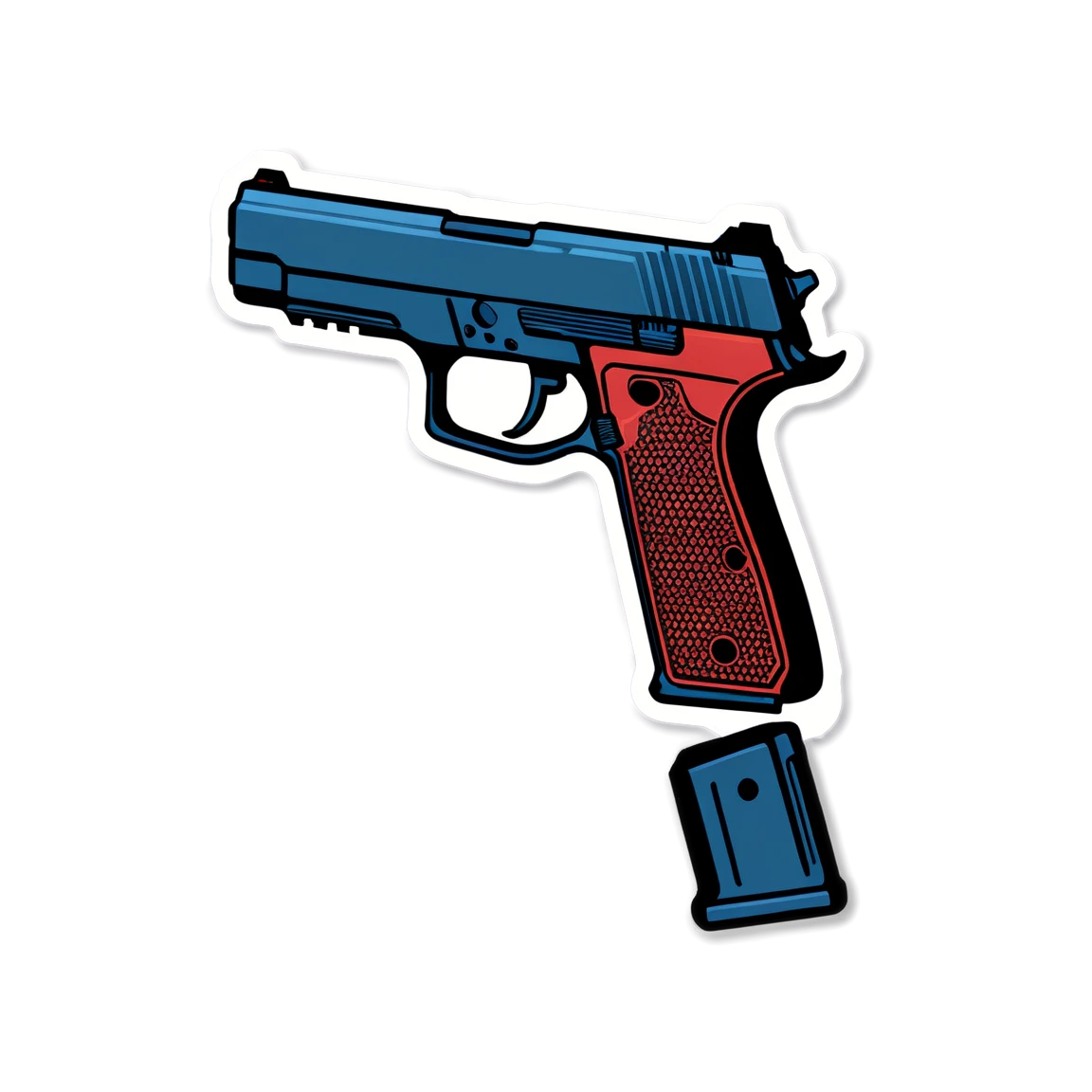 Gun sticker with a tactical grip