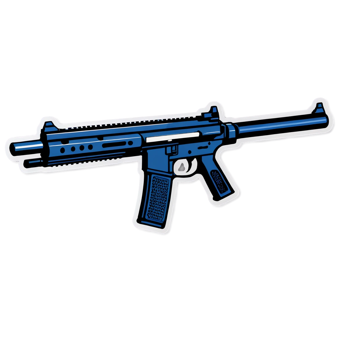 Gun sticker with a silencer