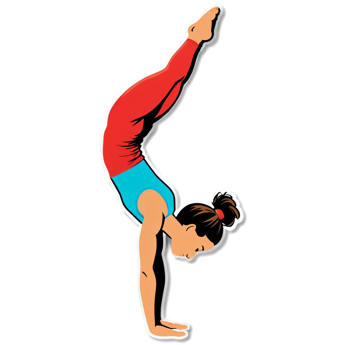 Gymnastics with handstand, gymnastics sticker, athlete sticker