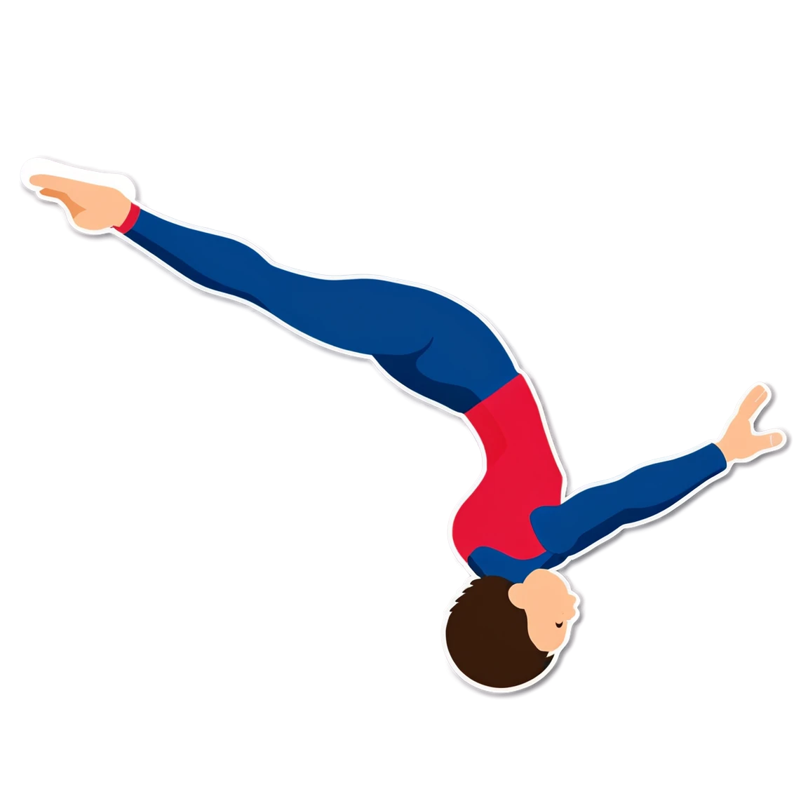 Gymnastics flipping in the air, gymnastics sticker, athlete sticker