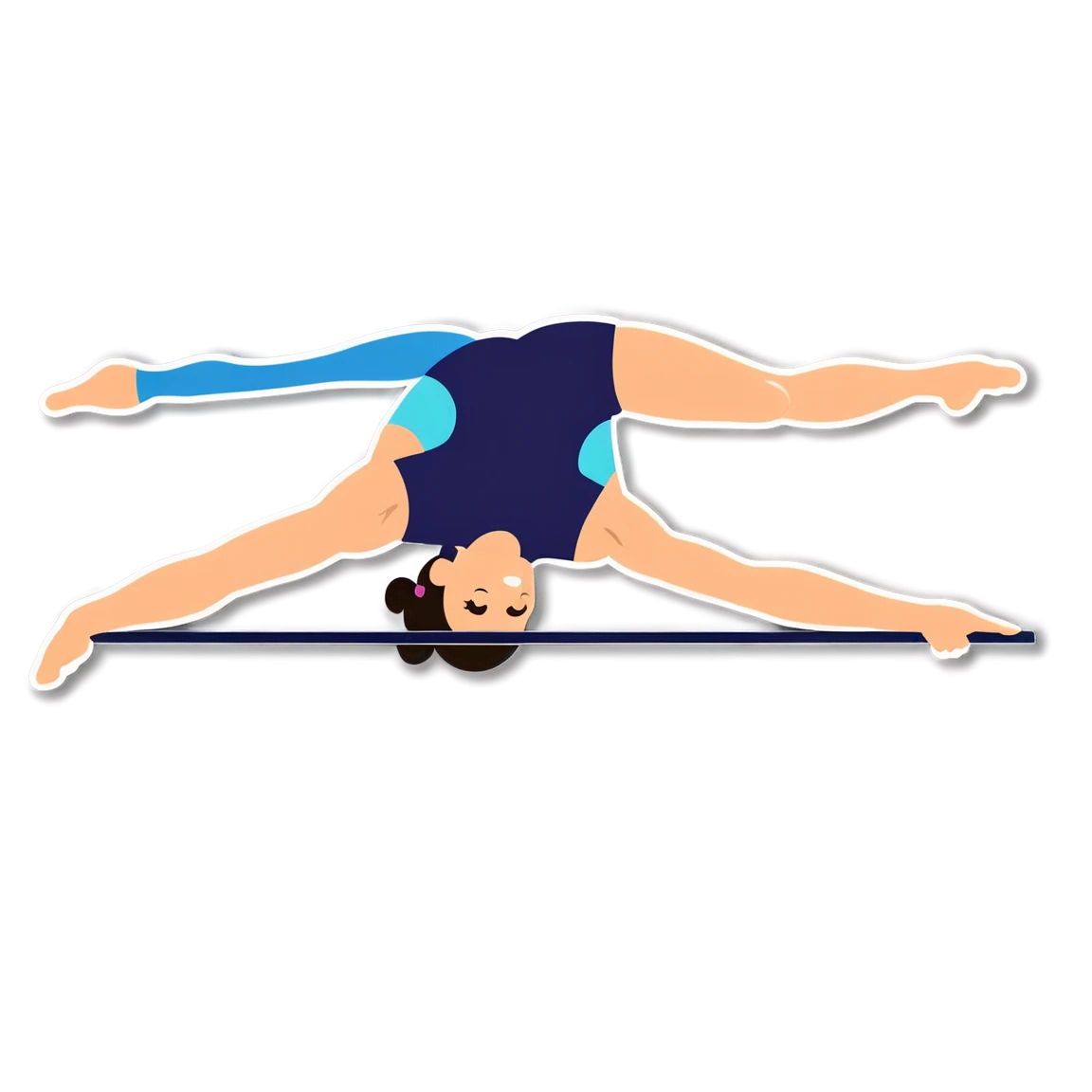 Gymnastics on balance beam, gymnastics sticker, athlete sticker