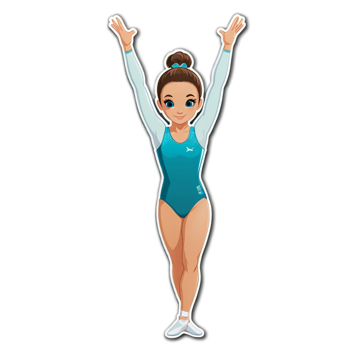 Gymnastics wearing leotard, gymnastics sticker, athlete sticker