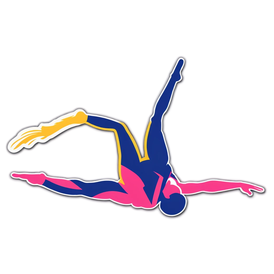 Gymnastics performing a split, gymnastics sticker, athlete sticker