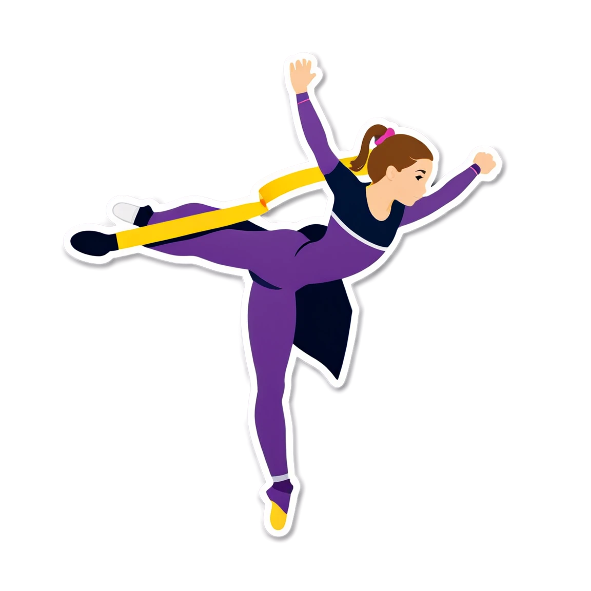 Gymnastics with ribbon, gymnastics sticker, athlete sticker