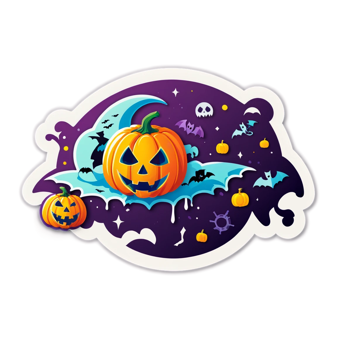 Halloween pumpkin, scary season sticker, halloween sticker