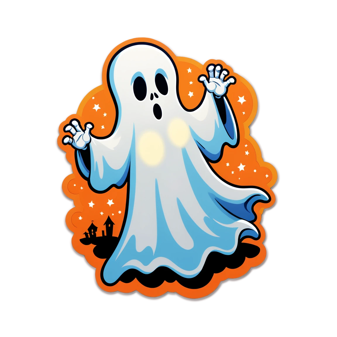 Ghost costume, blanket costume, scary season sticker, halloween sticker