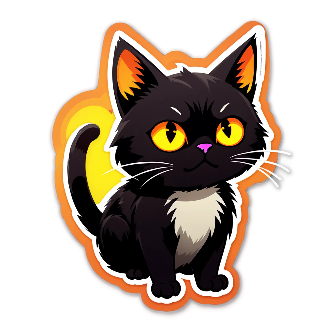 Evil cat, black cat, scary cat sticker, halloween cat sticker