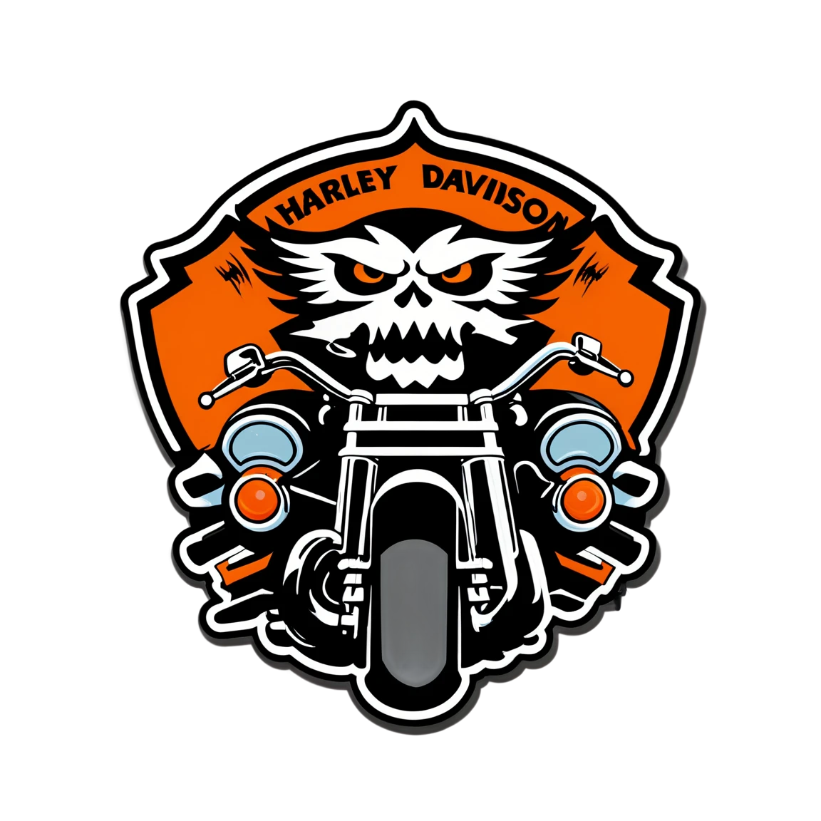 Harley-Davidson in the desert, biker sticker, Harley-Davidson sticker