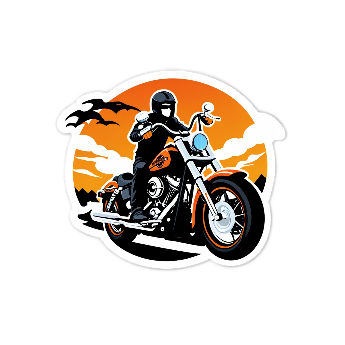 Harley-Davidson chrome details, biker sticker, Harley-Davidson sticker