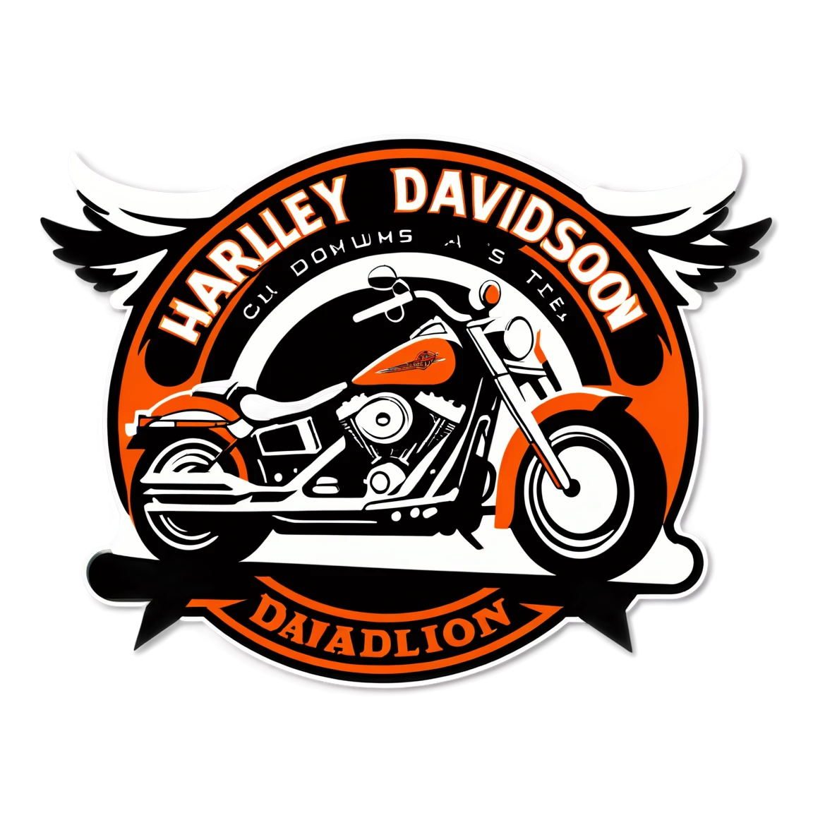 Harley-Davidson sunset ride, biker sticker, Harley-Davidson sticker