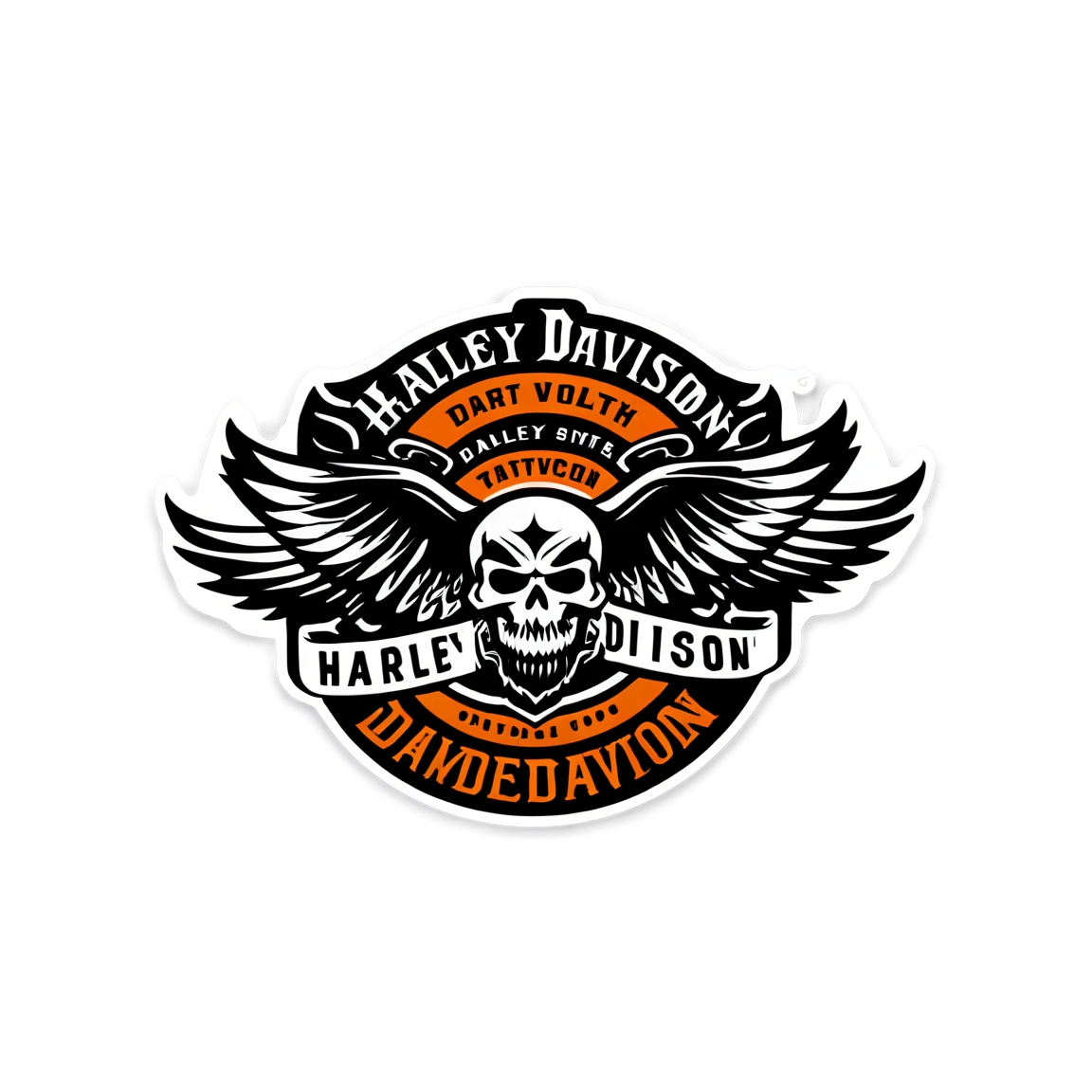 Harley-Davidson with flames decal, biker sticker, Harley-Davidson sticker