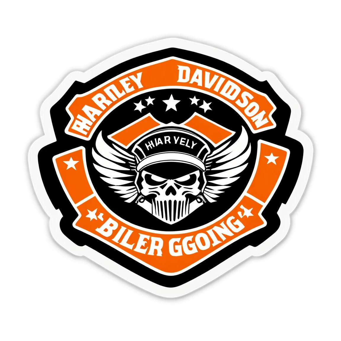 Harley-Davidson vintage style, biker sticker, Harley-Davidson sticker