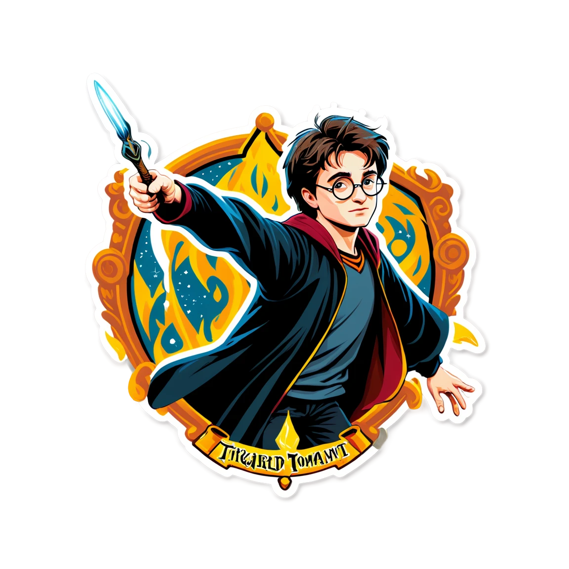 Harry casting a spell, Harry Potter sticker