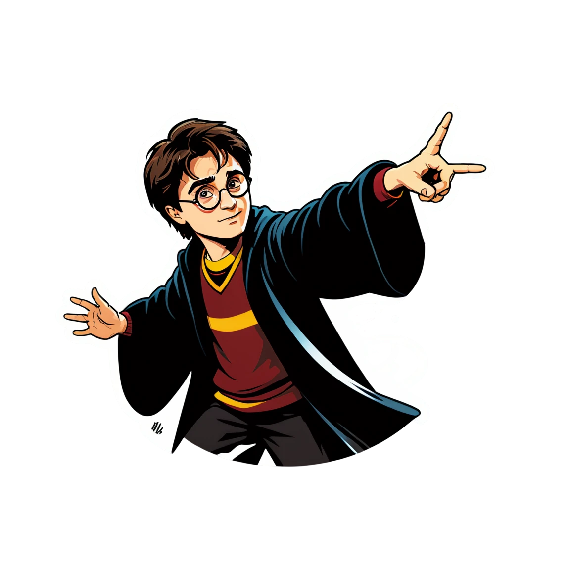 Harry casting a spell, Harry Potter sticker