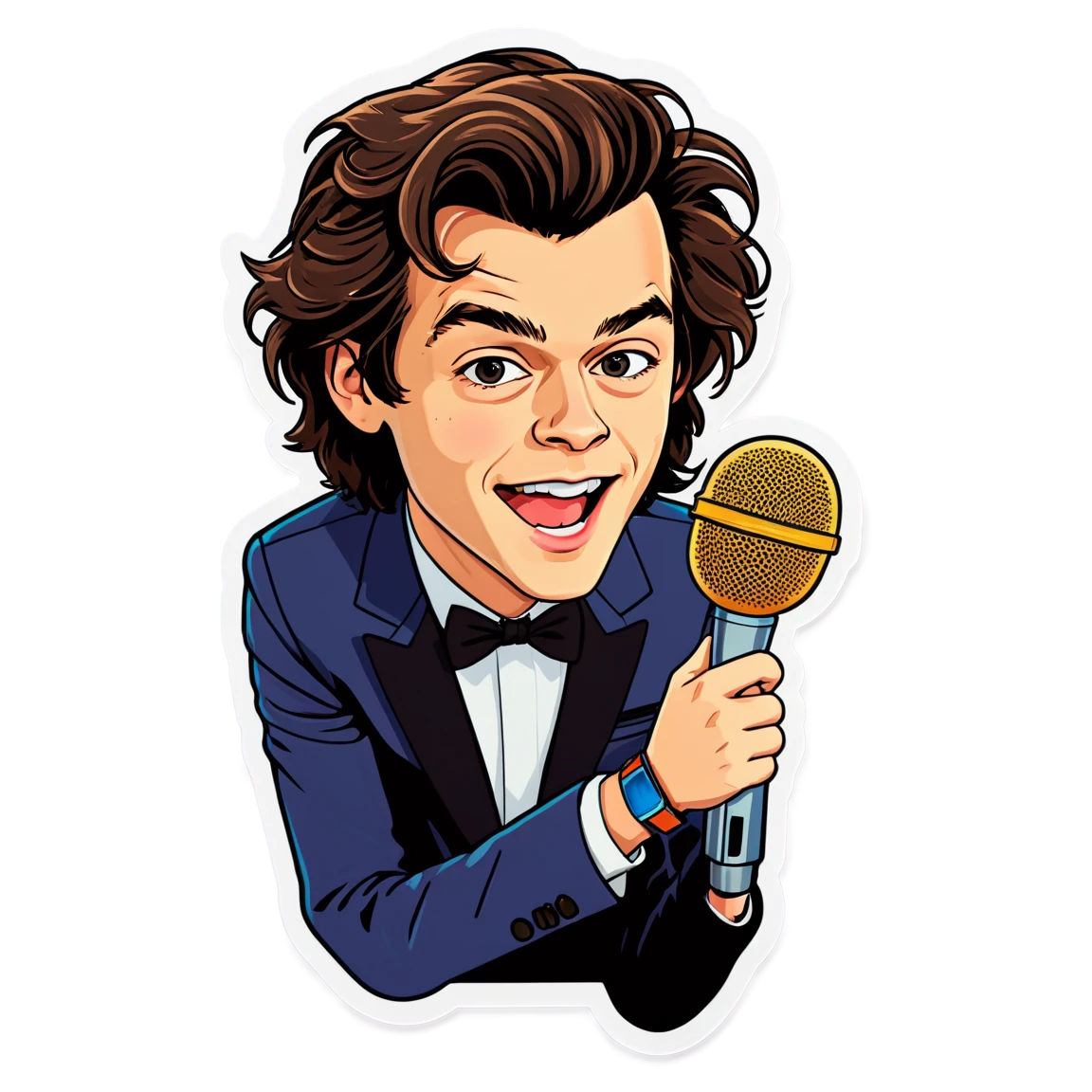 Harry Styles with fans, singer sticker, Harry Styles sticker