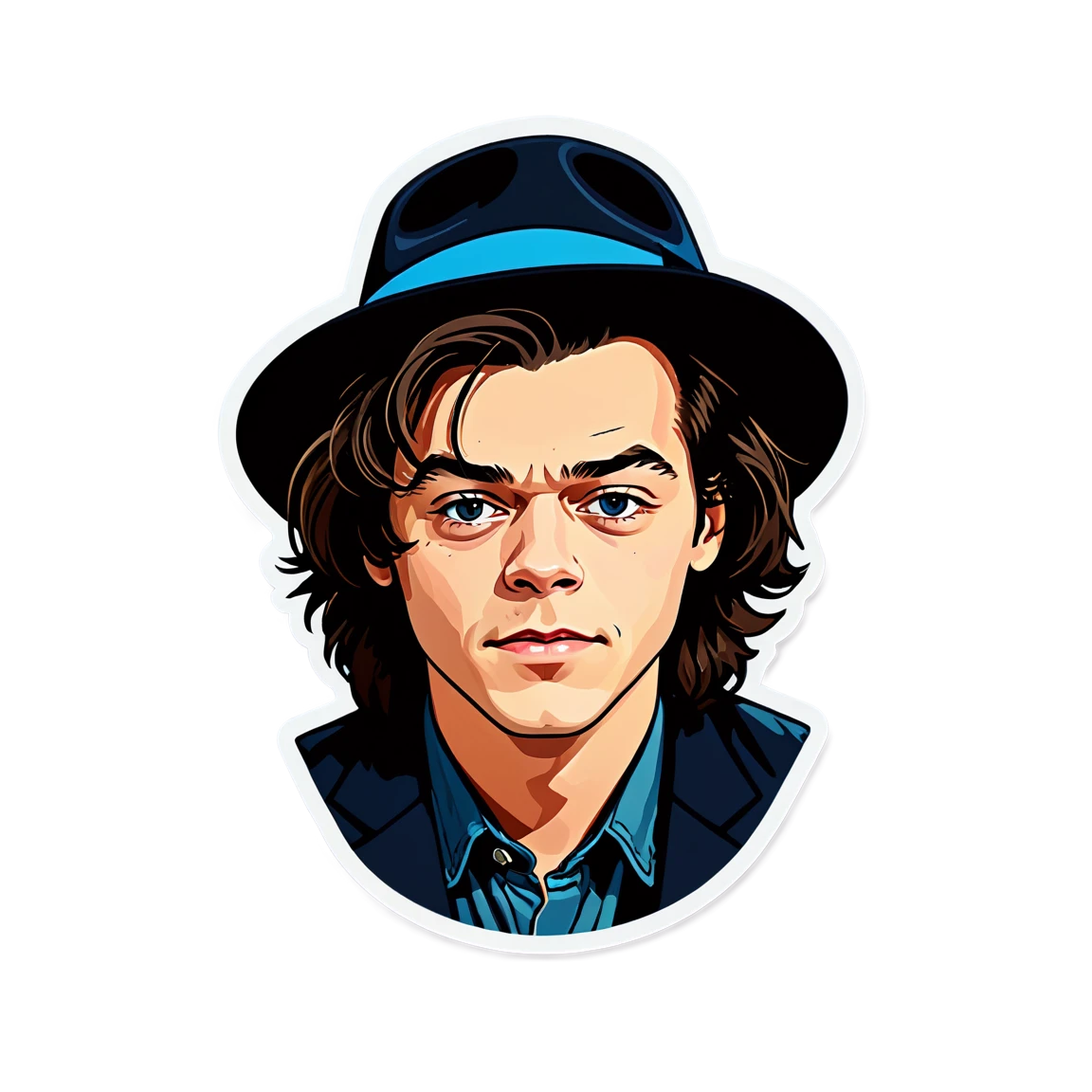 Harry Styles wearing a hat, singer sticker, Harry Styles sticker