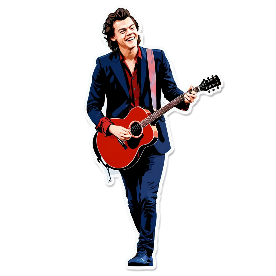 Harry Styles with guitar, singer sticker, Harry Styles sticker