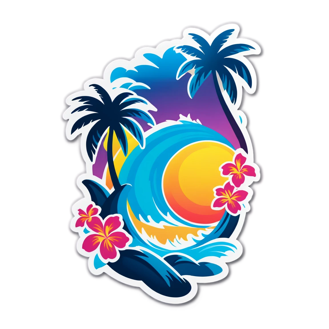 Hawaii at luau, tropical sticker, Hawaii sticker