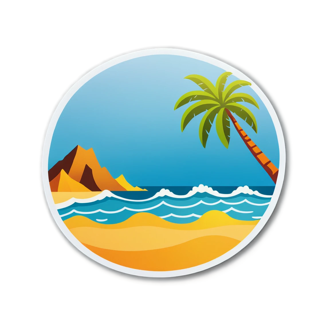 Hawaii at the beach, tropical sticker, Hawaii sticker