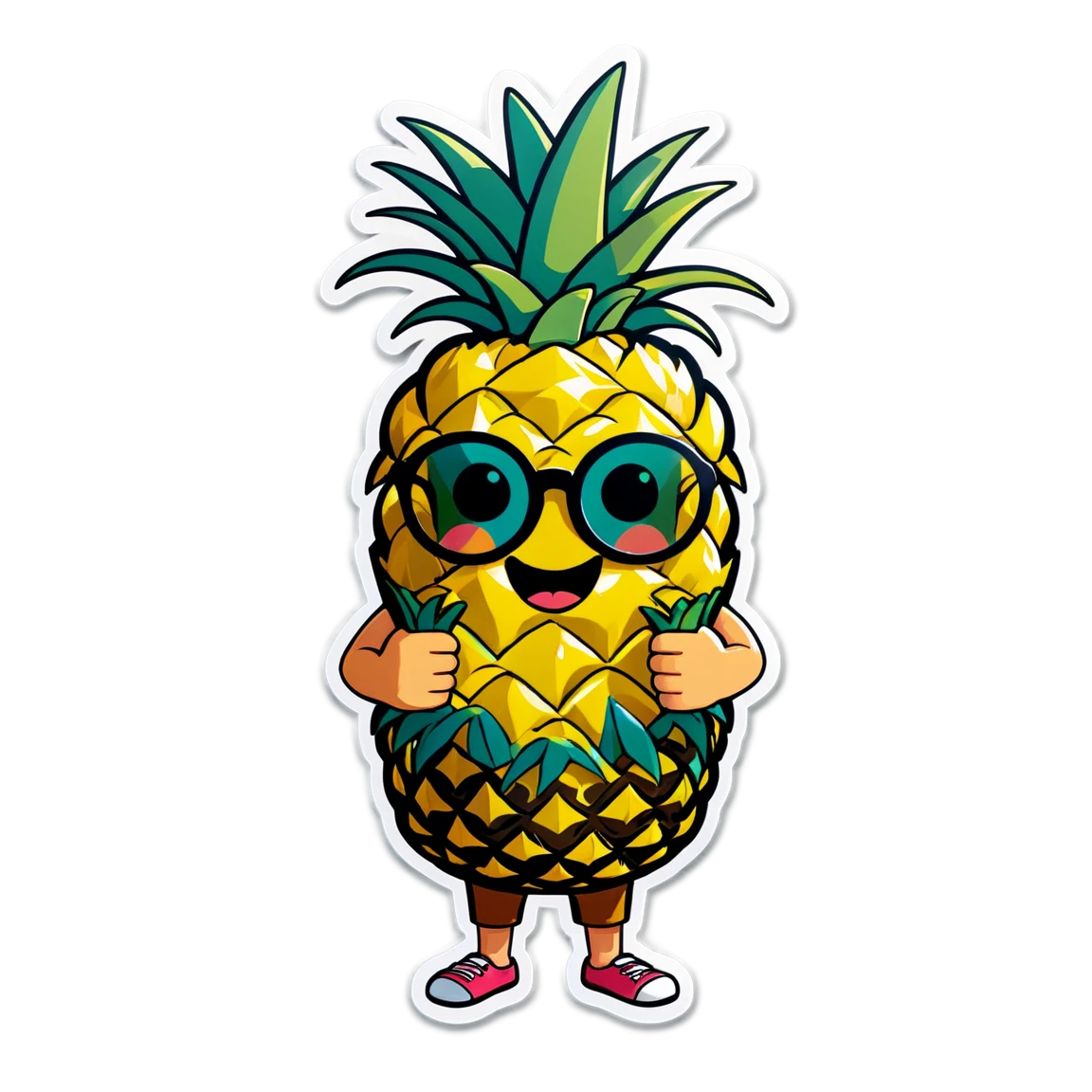 Hawaii holding pineapple, tropical sticker, Hawaii sticker