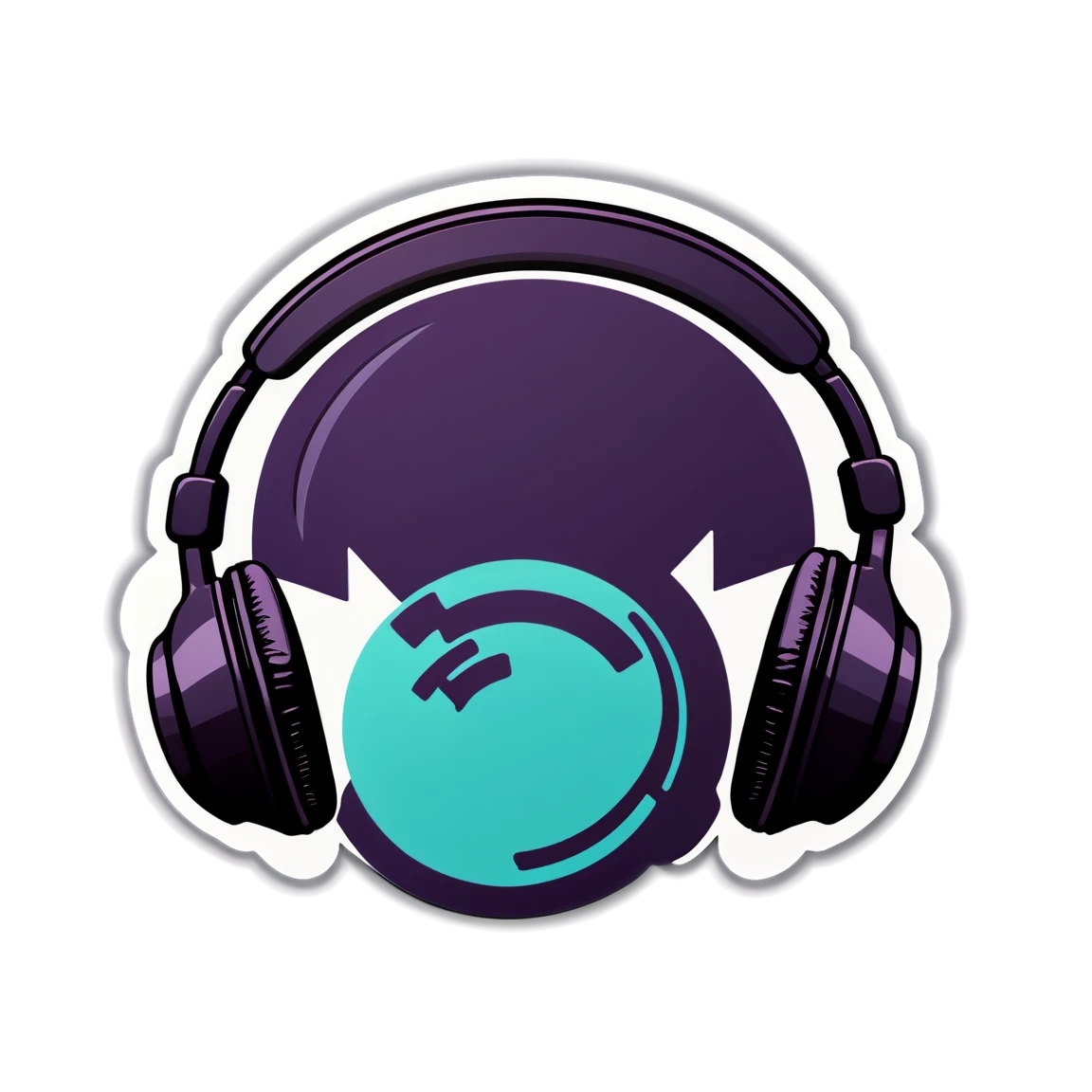 Headphone sticker with a playlist