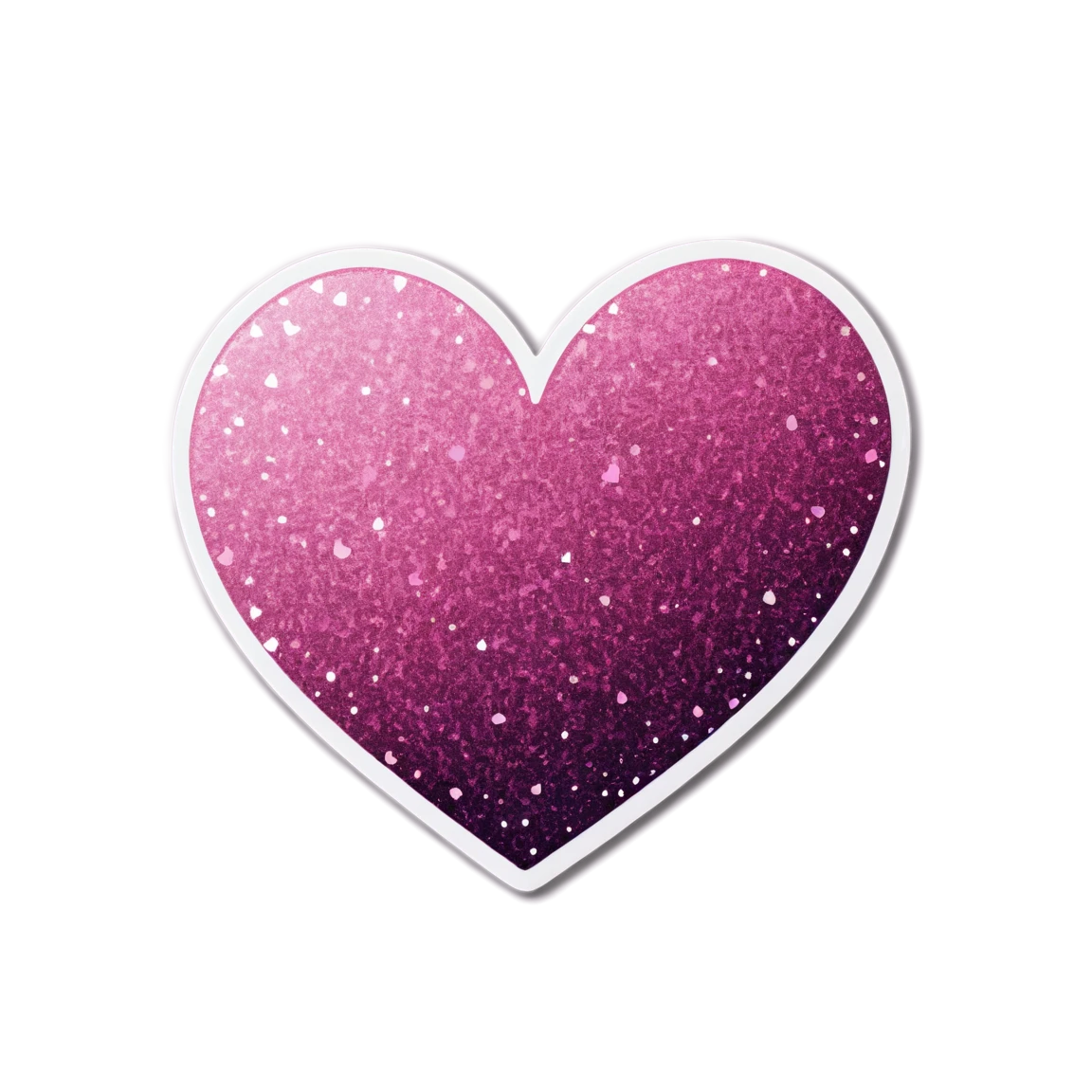 Heart sticker with glitter