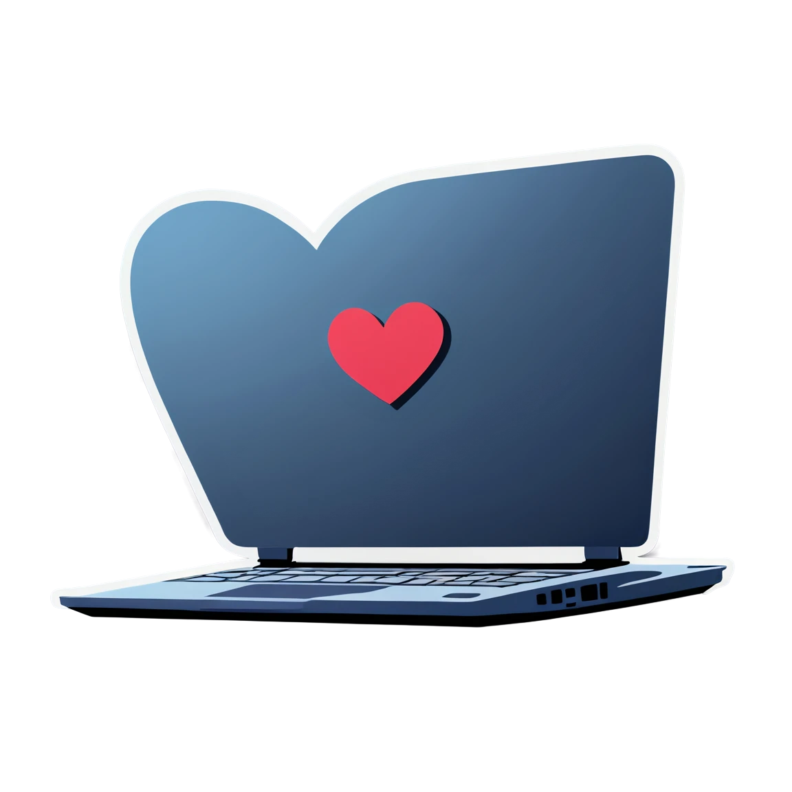 Heart sticker on a laptop