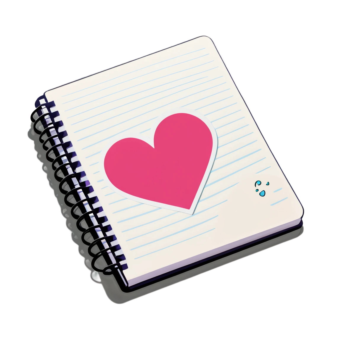 Heart sticker on a notebook