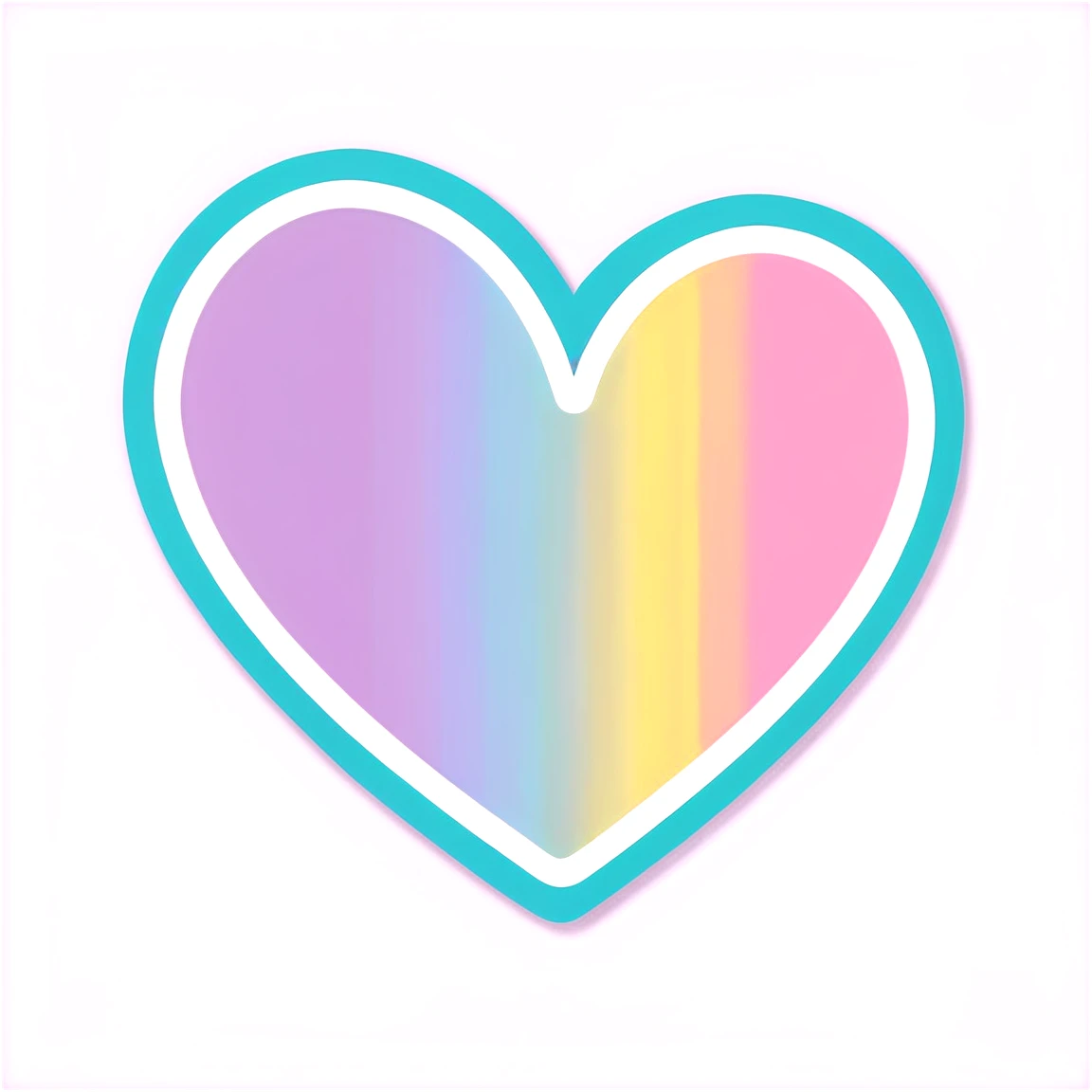 Heart sticker in pastel colors