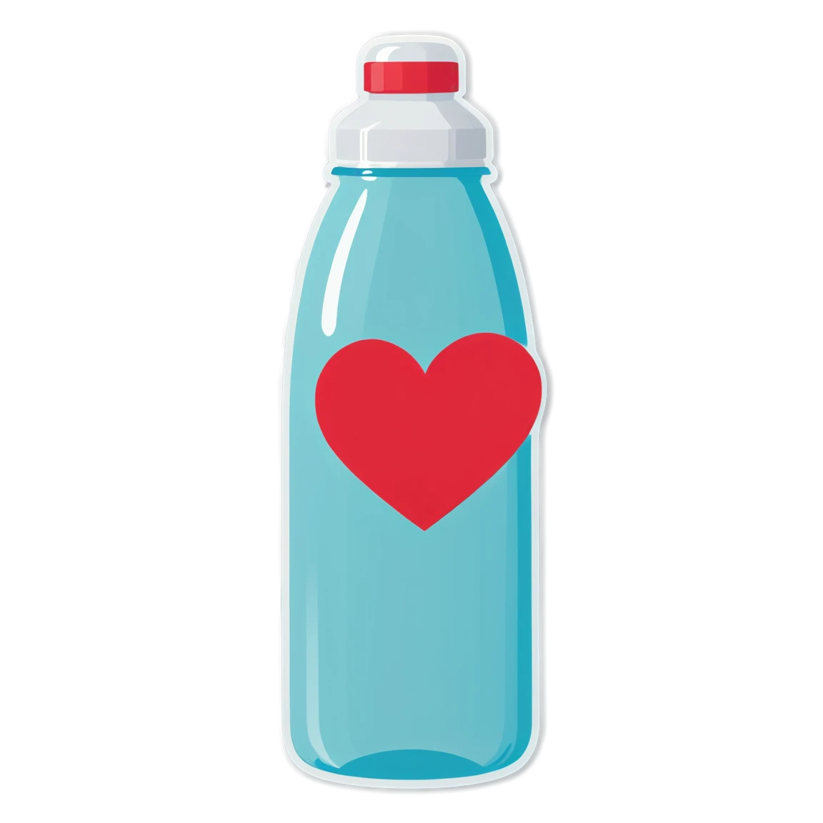 Heart sticker on a water bottle