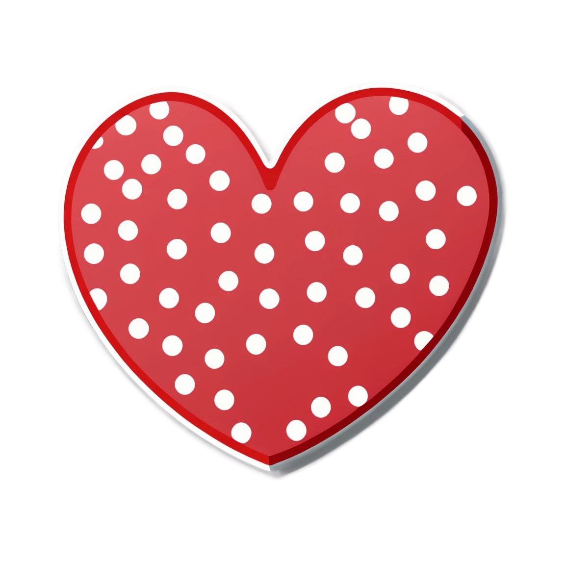 Heart sticker with polka dots