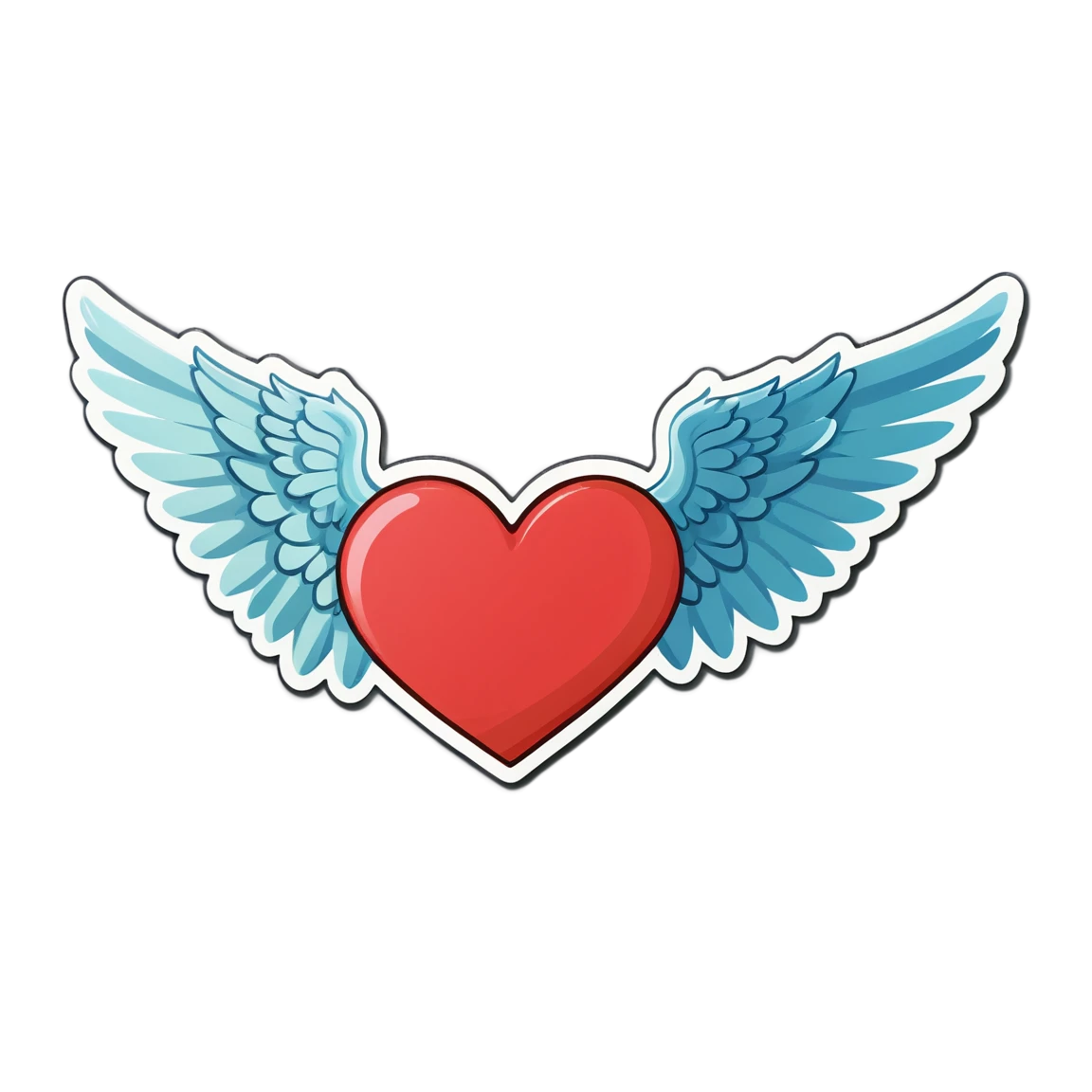 Heart sticker with wings