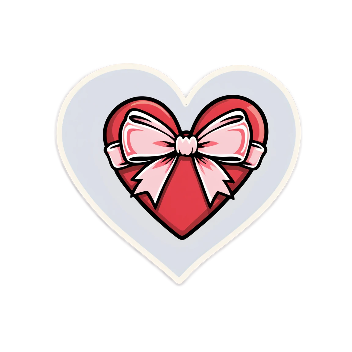 Heart sticker with a bow