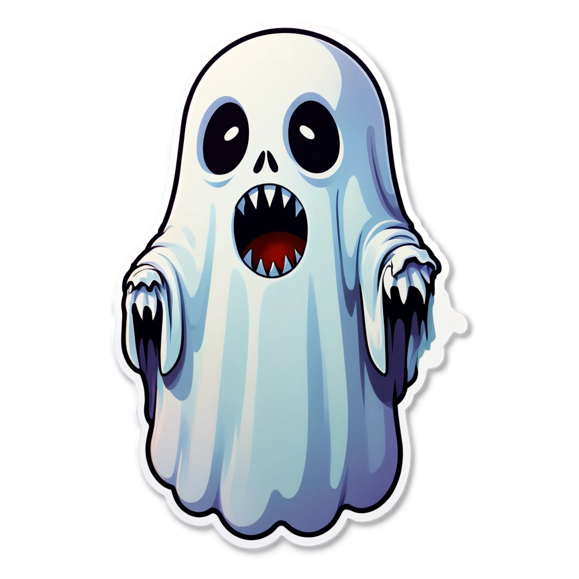 Horror sticker with a ghost