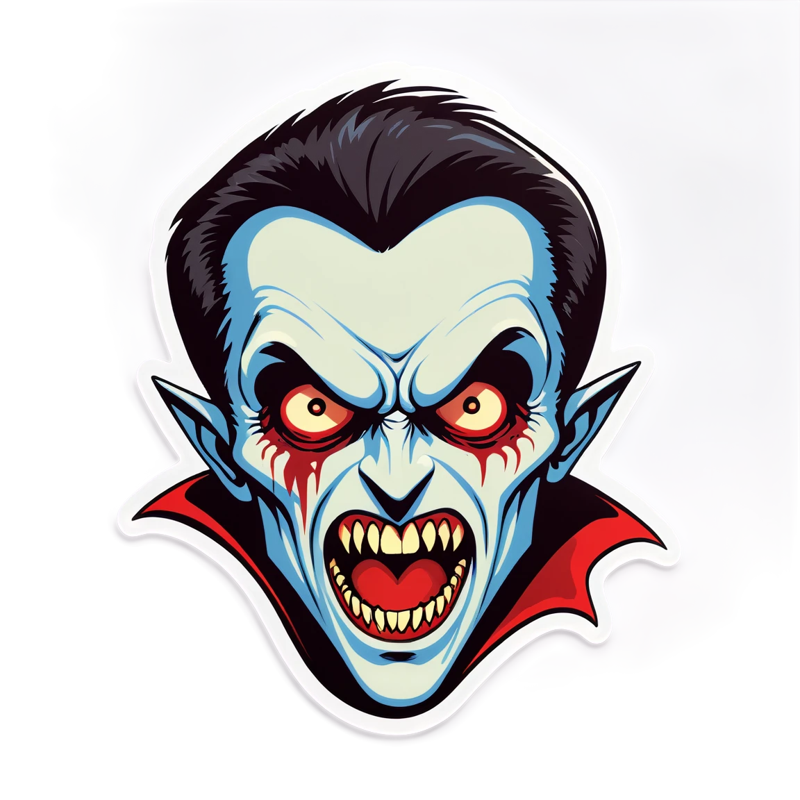 Horror sticker with a vampire